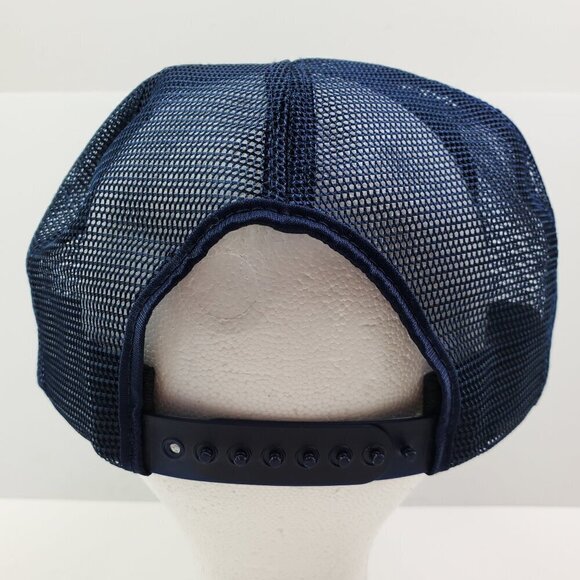 CAT Vintage Trucker Hat Snapback USA Blue Mesh Foam Caterpillar Tonkin NWOT - Picture 9 of 13
